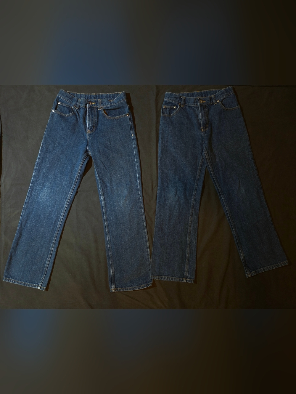 Faded Glory Boys Dark Blue Denim Jeans - Two Pair